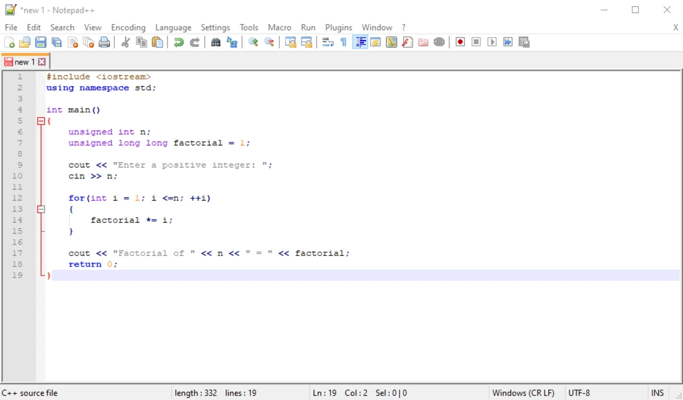 Notepad++ — captura de tela 1