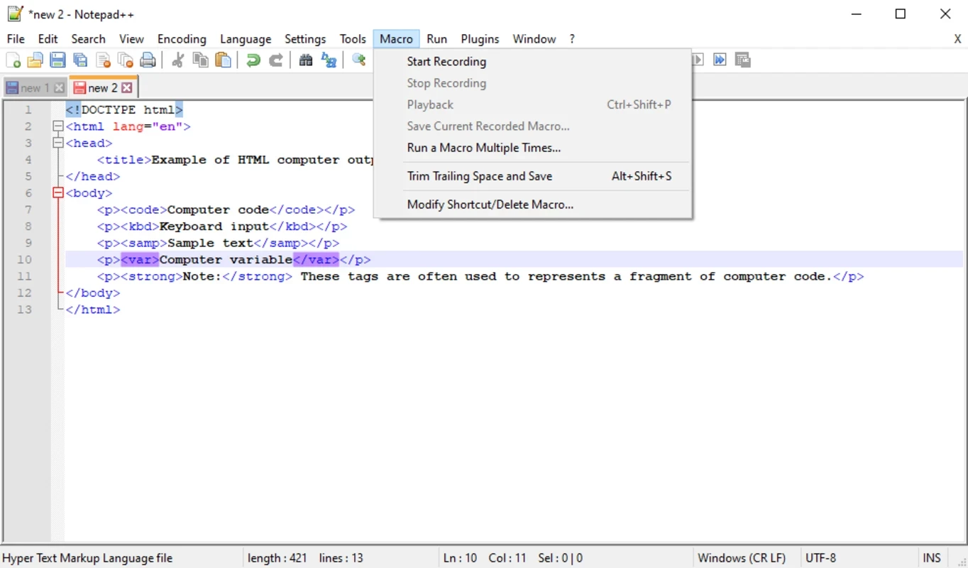 Notepad++ — captura de tela 3